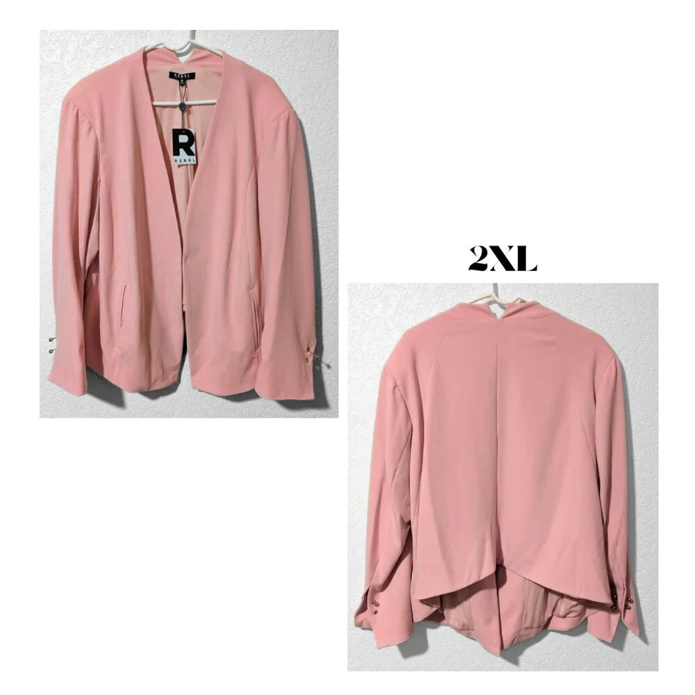 Blush Pink Open Front Blazer 2X | Rebel Wilson x Angels NWT